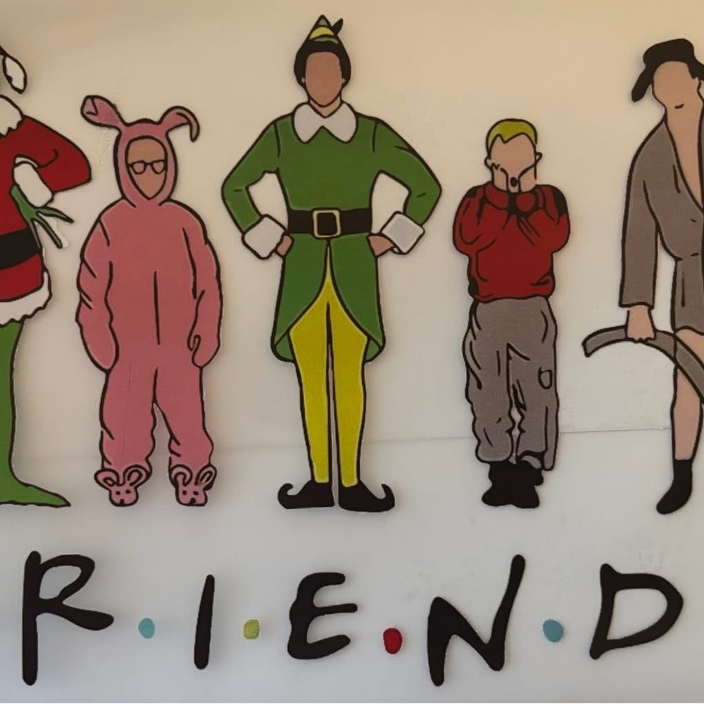 Friends Themed Holiday Characters Graphic DTF transfer kids